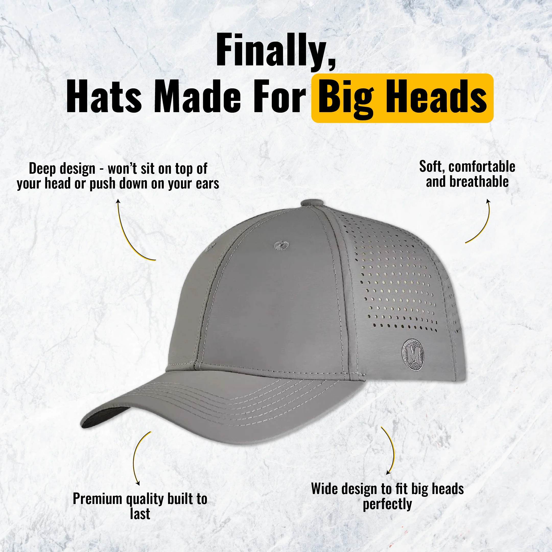 Blank Performance Hat - Grey - Image 8